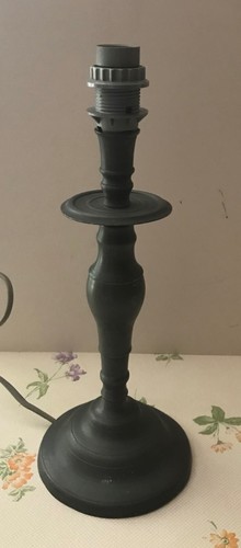 Pied lampe ancien étain - de, en