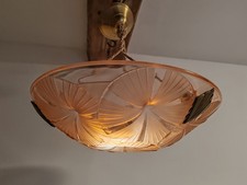 suspension Lustre plafonnier verre art déco Degué 