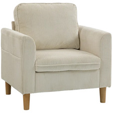 HOMCOM Fauteuil Salon Velours