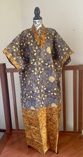 Africain Boubou De Haut Qualité En Coton Wax Batik  Kampala Tie & Dye Adire