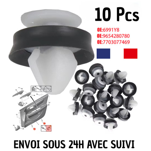 Clips fixation panneau - 10,