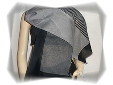 Foulard Echarpe Bleu Gris Uni