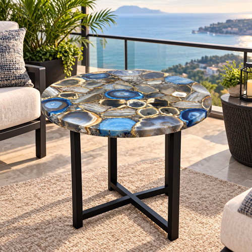 Table basse ronde en agate - ronde, 30"