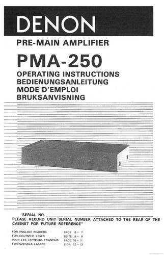 Denon pma 250 pre main - denon, pma-250
