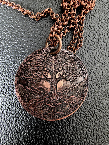 Pendentif yggdrasil cuivre - pendentif,
