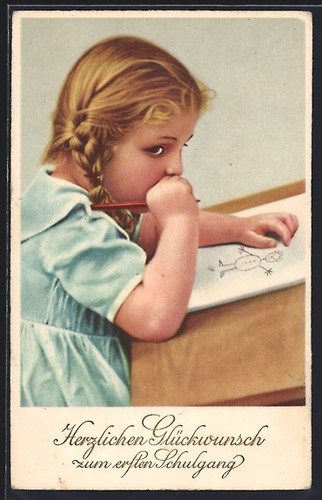 Carte postale fille sur - , le