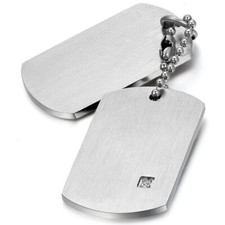 Stainless Steel Military Army  Dog Tags Men Pendant Necklace with Free Engraving