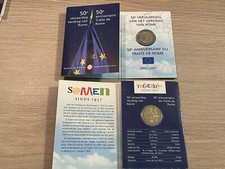 COINCARD FLEUR DE COIN 2 EURO BELGIQUE 2007 TRAITE DE ROME TDR FDC