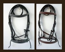 Black/ Brown FULL English Bitless Bridle Web Reins Training Convenience & Ease!