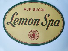 Ancienne Plaque En Tôle Publicitaire Spa Monopole Ananas No Émaillée