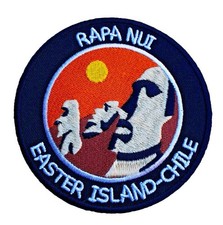 Moai Rapa Nui île de Pâques topa (3,5 po) fer / à coudre distinctif Chili