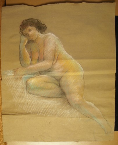 Dessin anonyme jeune - nu,