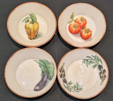 Set of 4 Williams Sonoma Jardin Potager Pasta/Salad Bowls Italy