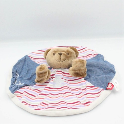 Doudou plat rond ours marron