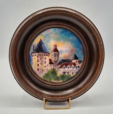 Petit cadre rond en émaux sur