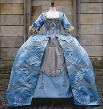 18th Century Costume Robe A La Francaise Dress Marie Antoinette Blue Rococo Gown