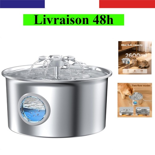 Fontaine eau chat inox - inox, 2,6l