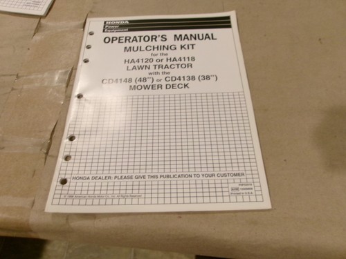 Oem honda operator manual - oem,