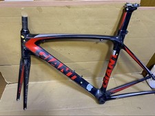 GIANT TCR Carbon Road Bike Frame Black Red Bicycle With Fork Seatpost Used