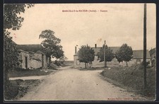 Old postcard Marcilly-le-Hayer, Bassoon and village view with trees and buildings 1912 