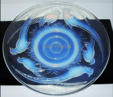 GRAND COUPE VERRE MOULE OPALESCENT ART DÉCO FAISANS ETLING SABINO VERLYS SIGNE