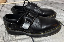 Dr. Martens Henree Oxfords W6 M5 Doc Polished Smooth Leather Buckle Harness Shoe