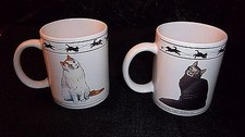 Lot 2 Cat Mugs Chartreux Turkish Van Brown Mackerel Tabby Siberian Abyssinian