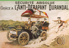 STANCO postcard DURANDAL L'Anti-Dérapant. superb DRAWING: car (tyre)