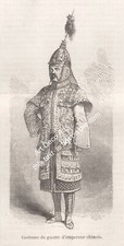 Gravure 1861, Chine Costume de