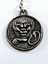 KEYRING - SHEPHERDESS wool from FRANCE - astrological sign LION - vintage 1960s