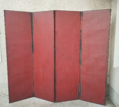 Ancien grand paravent peint - ancien,
