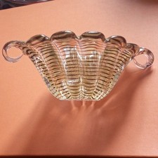 Barovier Et Toso Murano Zebra Cup With Gold Paillions Circa 1950 Signed