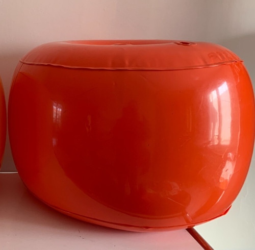 Pouf prisunic vintage - prisunic, orange