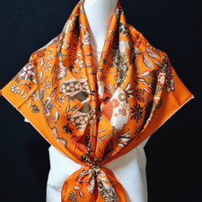 RARE VINTAGE HERMES Silk Scarf "Fleurs et Papillons de Tissus" Carre 90