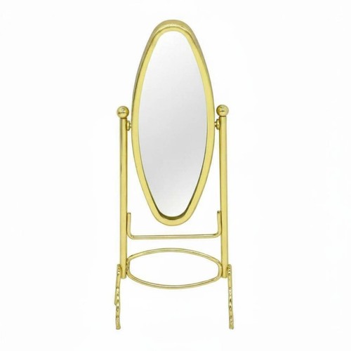 Miroir ovale doré réaliste - doré,