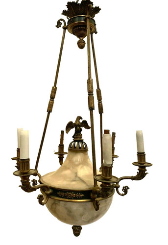 Lustre empire bronze et - lustre,