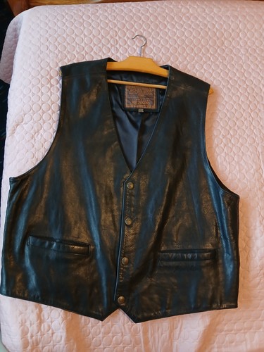 Gilet cuir biker - cuir, doublé