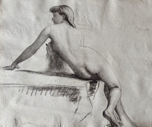Dessin ancien fusain - dessin, Étude