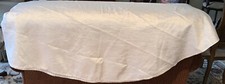 Vtg French Linvosges Tablecloth Cream Color SilkyPolyester OVAL 72” x 114”