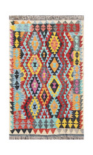 Tapis kilim en laine tissé à