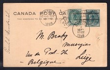 CANADA Montreal 1898 Uprated Postal Card to Belgium. Liege Receiver