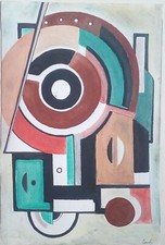 Gouache cubiste sur Papier