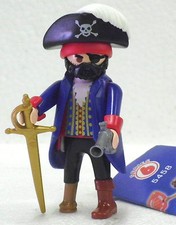 PIRATE CAPITAINE Playmobil FIGURES 6 GARÇONS 5458 À BORD MANTEAU ROUGE TOP 448