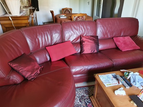 Vends canape angle bordeaux - vends, en