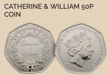 Gibraltar ?? Coin 50p Pence 2021 10y Catherine William Kate Wedding Cambridge