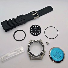 NEW AF SEIKO 7S26 0030 SKX013 BLACK KIT CASE BEZEL GLASS CROWN STRAP DIAL HANDS
