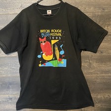 Vintage Jim Tweedy Red Cat Baton Rouge Blues Festival 1993 90s Single stitch XL 