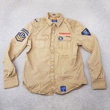 Superdry Mens Shirt 2XL Beige Military Issue Overshirt Utility New Delta Combat