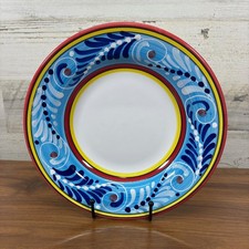 Deruta Italy Hand Painted Soup Bowl Umbria Italy  Tin Glazed Earthenware 9.5"