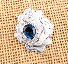 Pendentif bijoux fait main en argent sterling 925 pierre précieuse topaze ble...